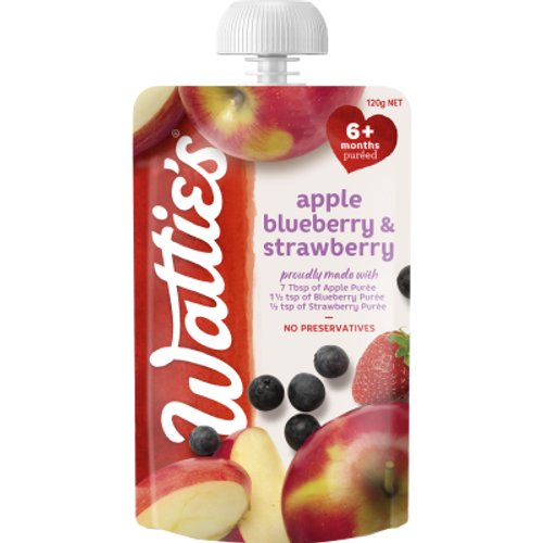 Wattie's For Baby Apple Blueberry & Strawberry 6+ Months Pureed