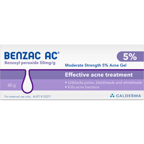 Benzac AC Moderate Strength 5% Acne Gel 60g