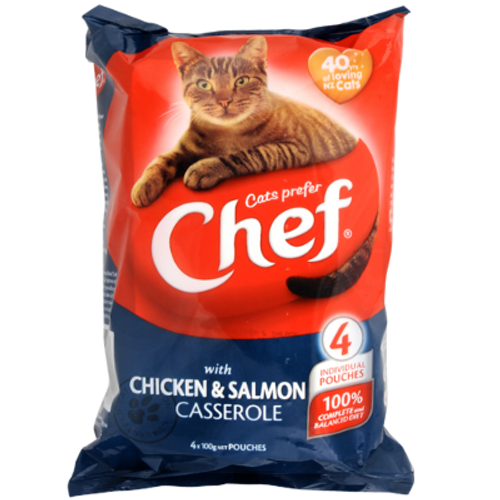 Chef Chicken& Salmon Casserole Cat Food 4pk