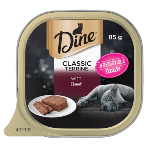 Dine Classic Terrine with Tender Beef Wet Cat Food 85g
