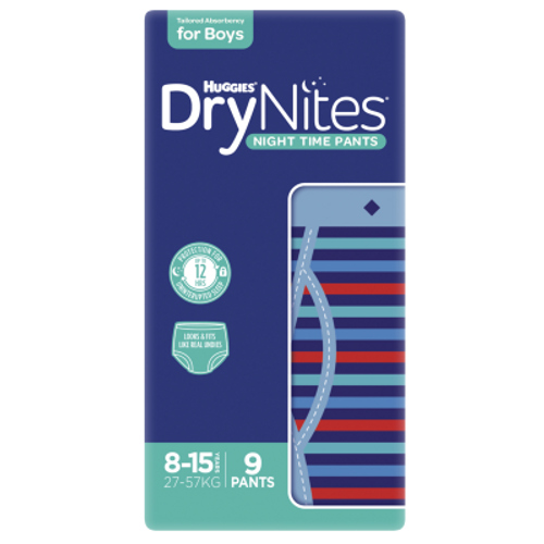 Huggies DryNites Night Time Pants Boys 27-57kg 8-15 Years 9pk