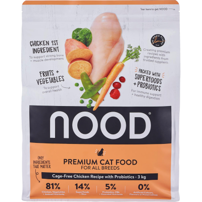 Nood Cage-Free Chicken Recipe With Probiotics Premium Dry Cat Food 3kg