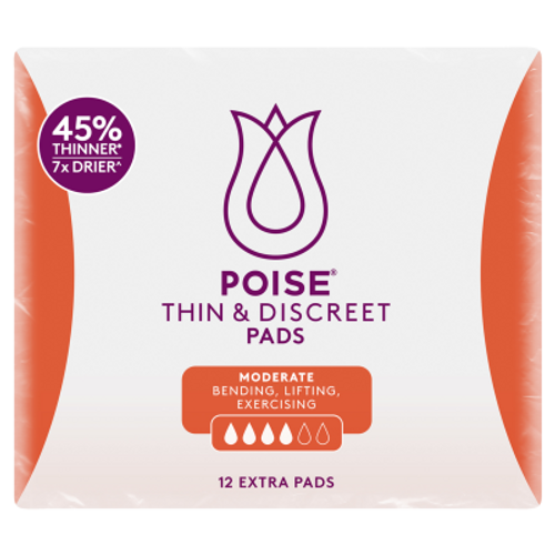 Poise Thin & Discreet Extra Pads 12pk