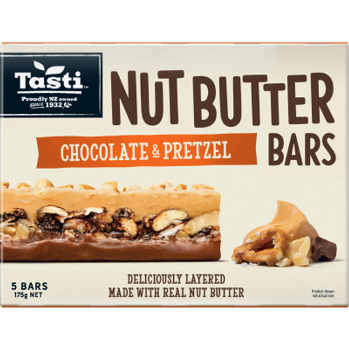 Tasti Chocolate Pretzel Nut Butter Bars 175g