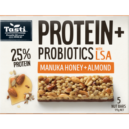 Tasti Manuka Honey + Almond Probiotics With LSA Protein+ Bars 175g