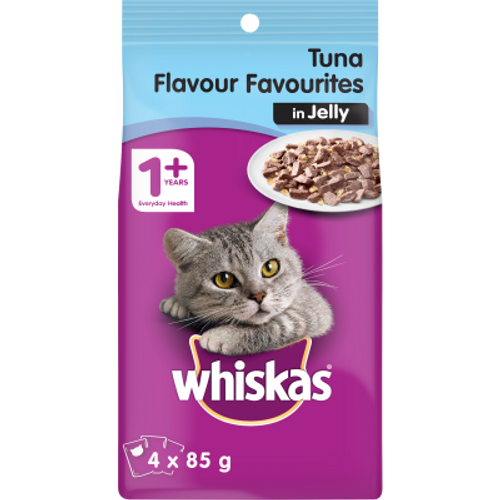 Whiskas Tuna Flavour Favourites In Jelly Wet Cat Food Pouches 4pk