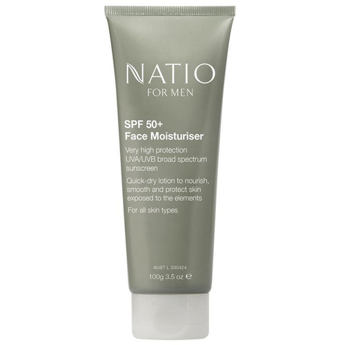 Natio For Men Spf 50+ Face Moisturiser 100G (Online Only)