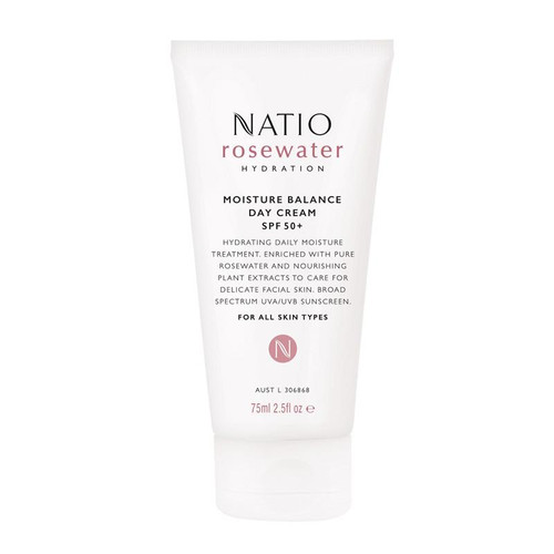 Natio Rosewater Hydration Moisture Balance Day Cream Spf 50+ Online Only