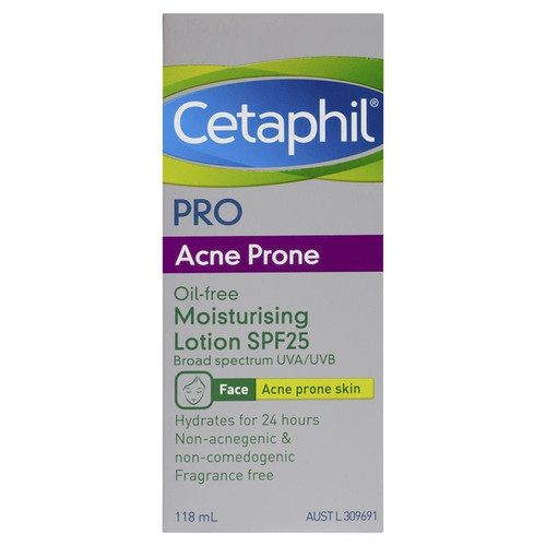 Cetaphil Pro Acne Prone Oil Free Facial Moisturising Lotion Spf 25 118Ml