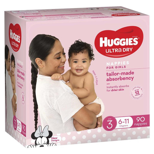 Huggies Jumbo Crawler Girl 90 Pack