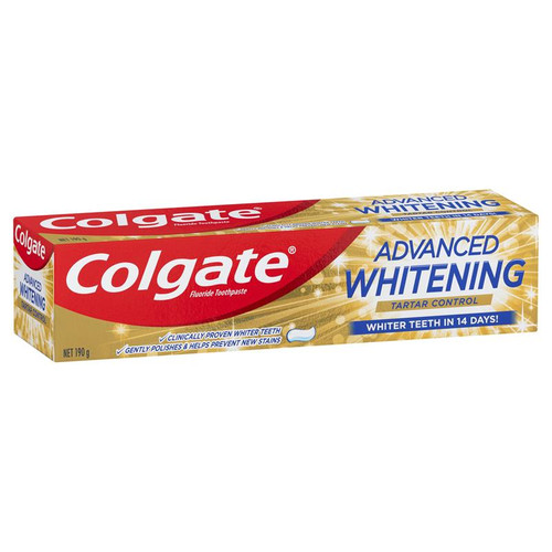 Colgate Advanced Whitening Tartar Control Toothpaste With Micro-Cleansing Crystals 190G