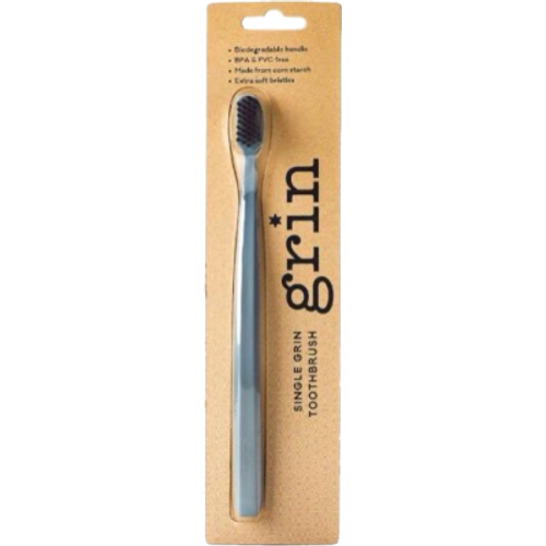 Grin Bio Navy Blue Toothbrush 1pk