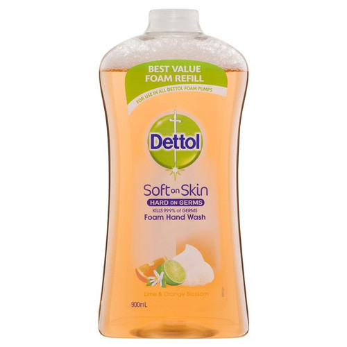 dettol foaming hand wash lime & orange refill 900ml