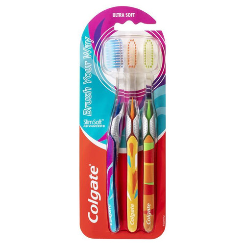 Colgate Slim Soft Advanced Ultra Soft Toothbrush 3pk