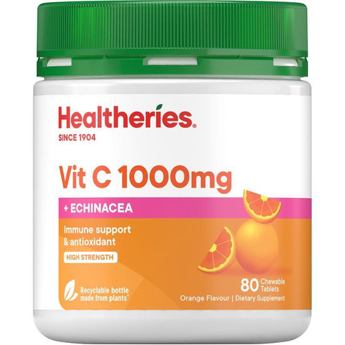 healtherieshealtheries vitamin c with echinacea 1000mg80pack