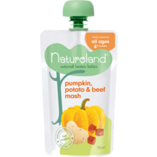 naturelandnatureland baby food pumpkin, potato & beef120g