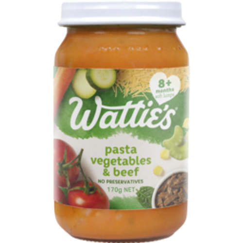 wattie'swattie's baby food 6+ months pasta, vegetables & beef170g