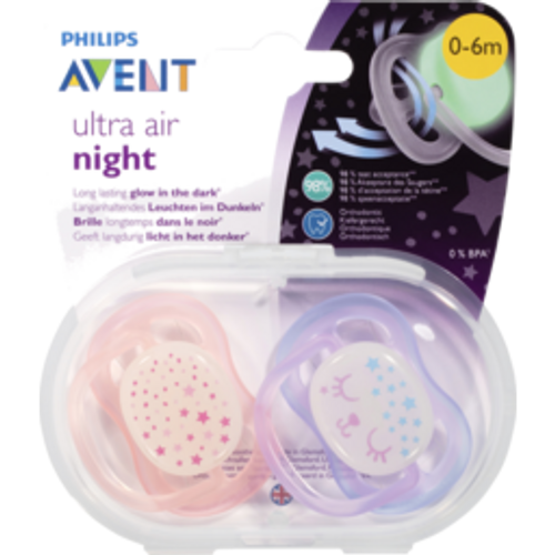 Avent Ultra Air Night BPA Free Soother 2.0x0m