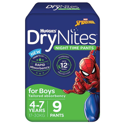 huggieshuggies drynites boys 4-7 years9pack