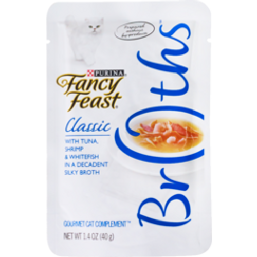 Purina Fancy Feast Broths Classic With Tuna, Shrimp & Whitefish in a Decadent Silky Broth 40g