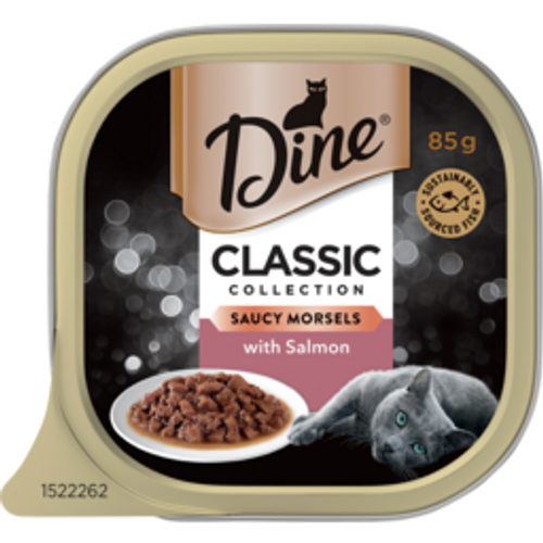 dine classic collectiondine classic collection wet cat food saucy morsels with salmon85g