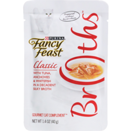 Purina Fancy Feast Broths Classic With Tuna, Anchovies & Whitefish in a Decadent Silky Broth 40g