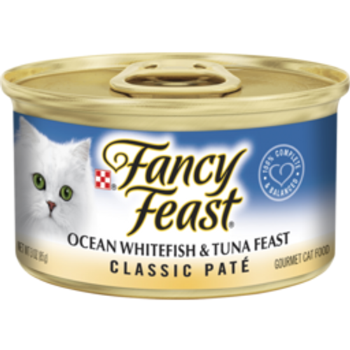 FANCY FEAST Adult Classic Ocean Whitefish & Tuna Feast Patè Wet Cat Food 85g