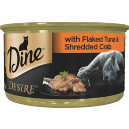 dine desire wetdine desire wet cat food flaked tuna & shredded crab85g