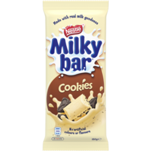 nestle milky barnestle milky bar chocolate block milk & cookies180g