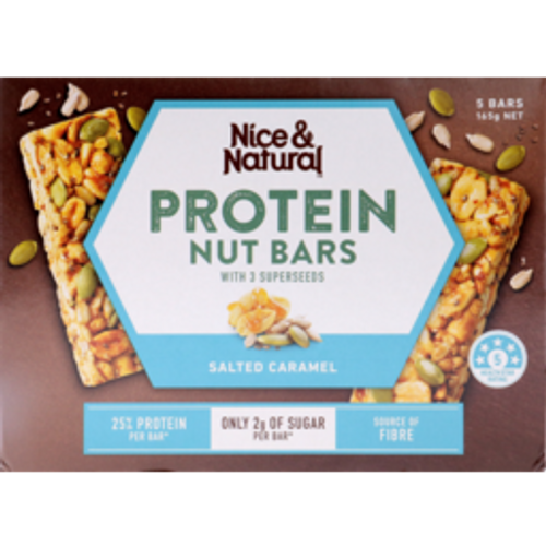 nice & natural protein nut barnice & natural protein nut bar muesli bars 3 super seedssalted caramel165g