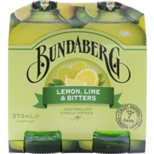 bundabergbundaberg lemon, lime & bitters 4pack
