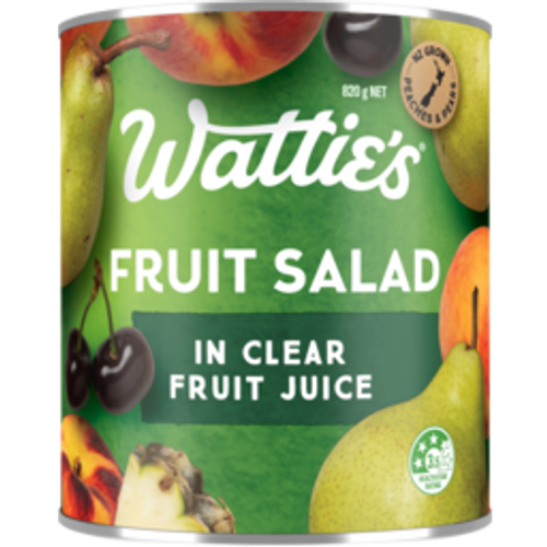 wattie'swattie's fruit salad in clear juice820g