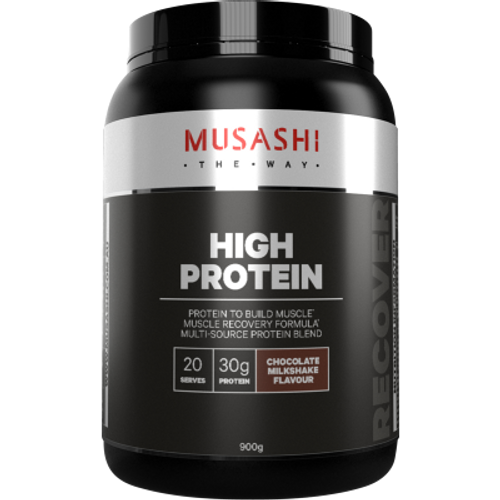 Musashi High Protein Chocolate Milkshake Flavour Muscle Recovery Powder 900g