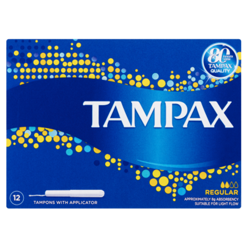 Tampax Regular Plastic Applicator Tampons 12pk