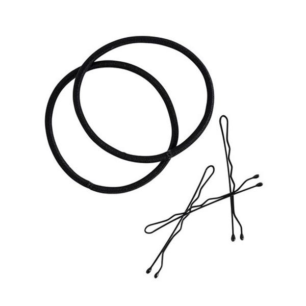 Mae Combo Elastic and Bobby Pins Black (25)