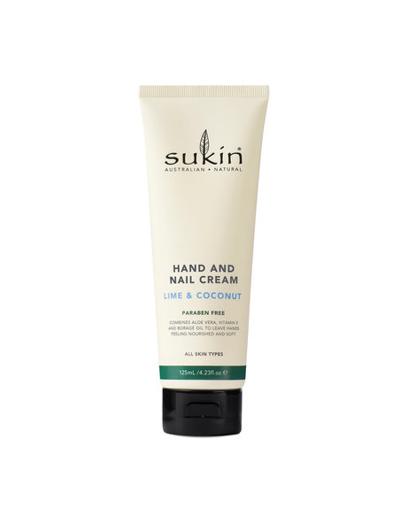 Sukin Hand & Nail Cream, Lime & Coconut, 125ml