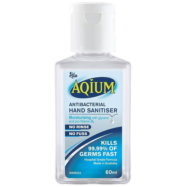 Aqium Anti-Bacterial Hand Sanitiser 60Ml