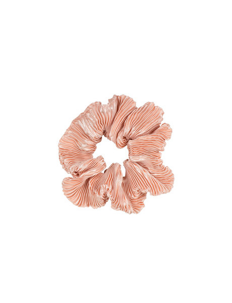 Mae Crinkle Elastic Scrunchie, Satin Pink