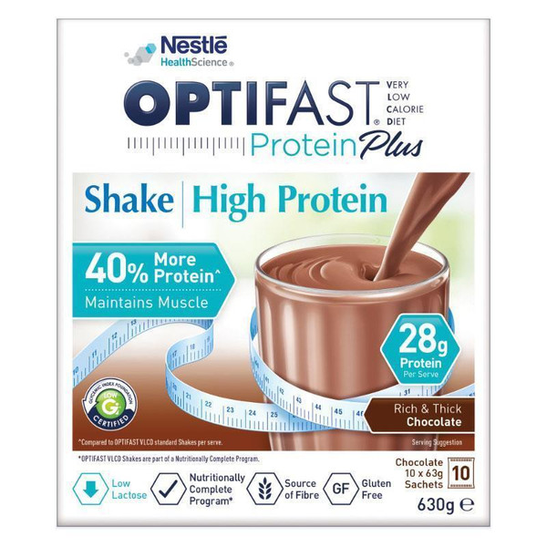 Optifast Protein Plus Shake Chocolate 63G X 10 Sachets