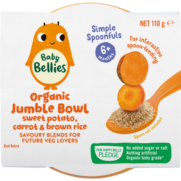 Baby Bellies Organic Sweet Potato Carrot & Brown Rice Jumble Bowl 7+ Months