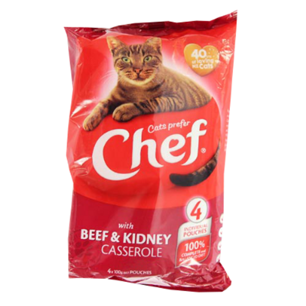 Chef Beef & Kidney Casserole Pouches Cat Food