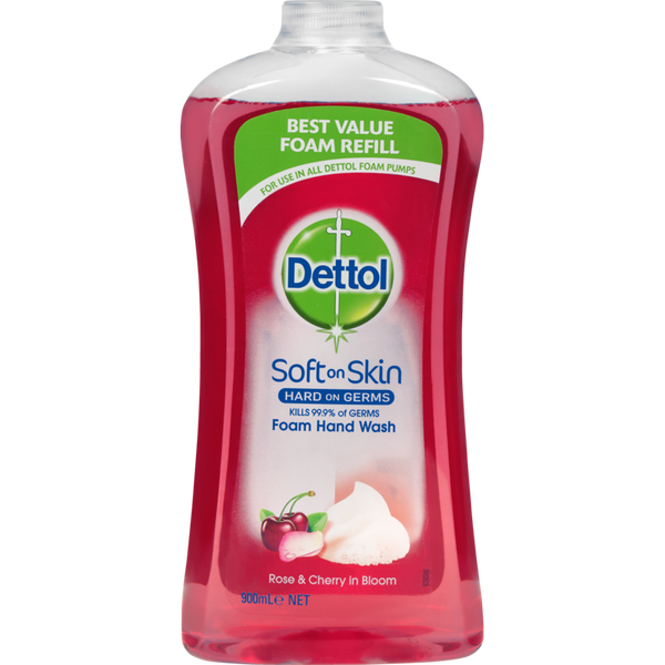 Dettol Foam Hand Wash Rose & Cherry in Bloom Refill 900ml