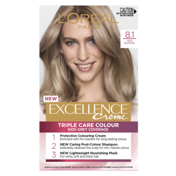 L'Oreal Paris Excellence Creme 8.1 Ash Blonde Hair Colour