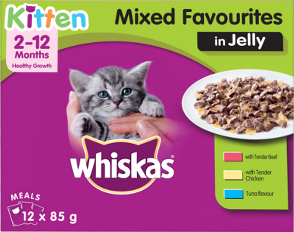 Whiskas Kitten Mixed Favourites in Jelly Wet Cat Food Pouches