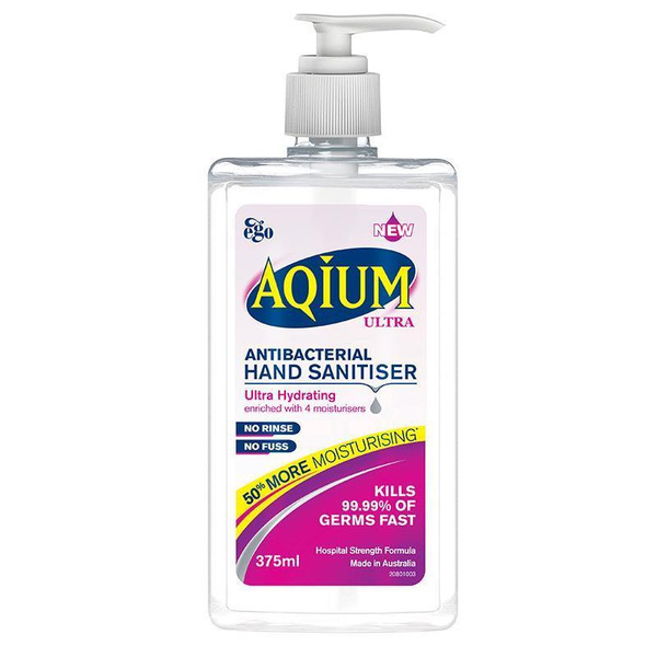 Aqium Anti-Bacterial Hand Sanitiser Ultra 375Ml