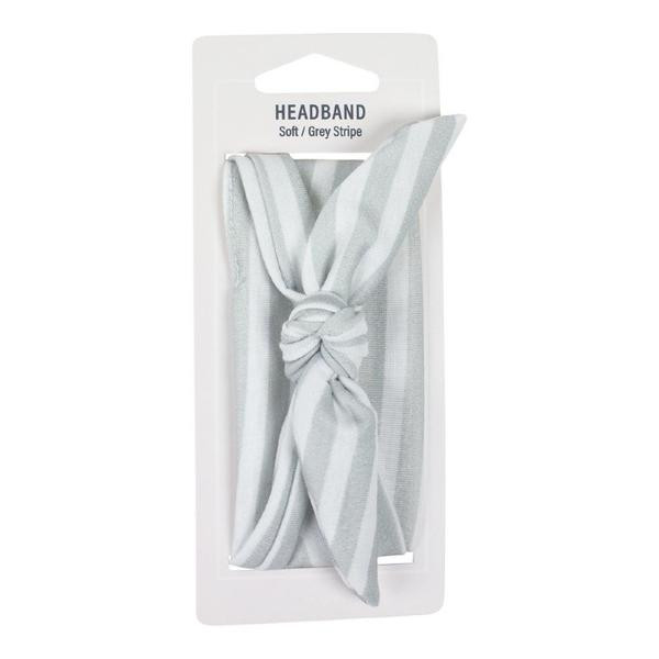 Mae. Headband Soft Grey Stripe