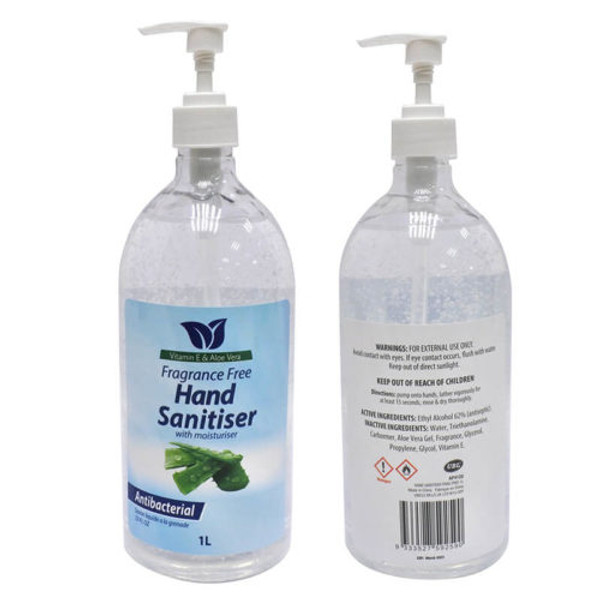 Hand Sanitiser Fragrance Free 1L