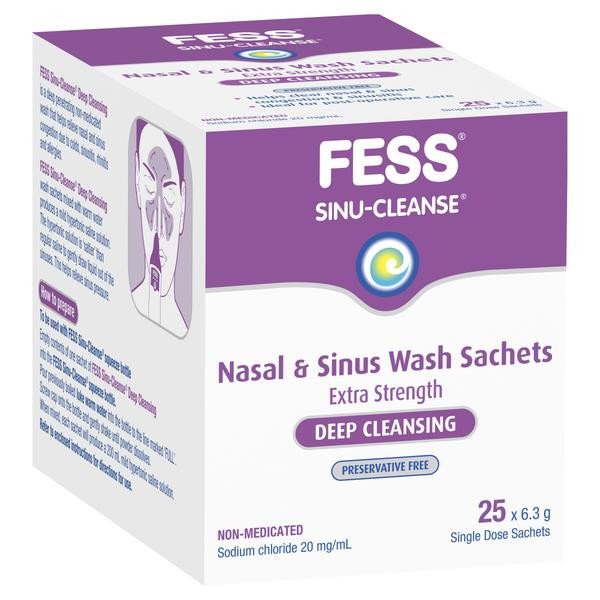 FESS Sinu-Cleanse Deep Cleansing Nasal & Sinus Wash Sachets 25 x 6.3g