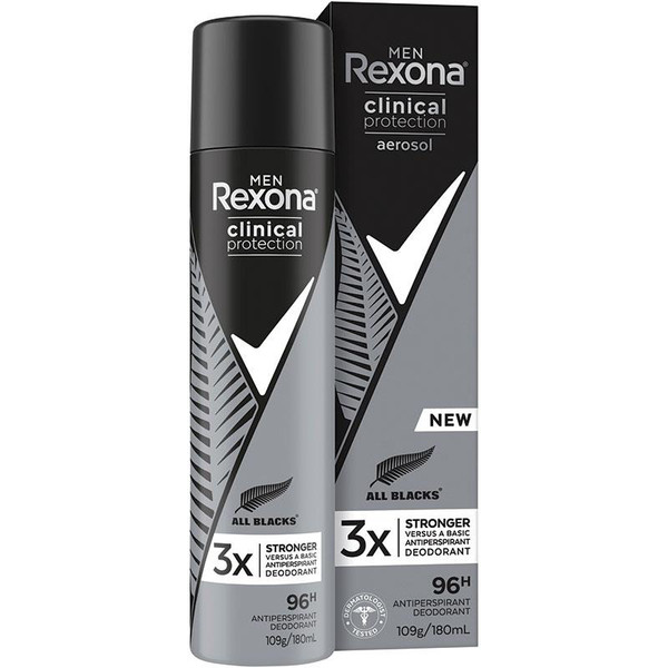 Rexona For Men Clinical Protection Antiperspirant All Blacks 180Ml