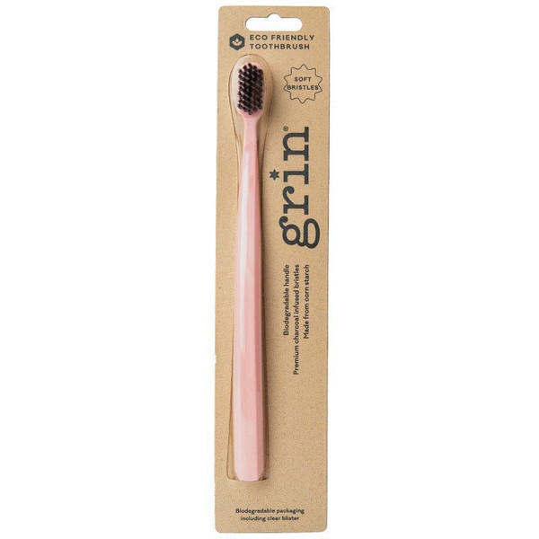 Grin Biodegradable Soft Toothbrush Pink 1 Pack